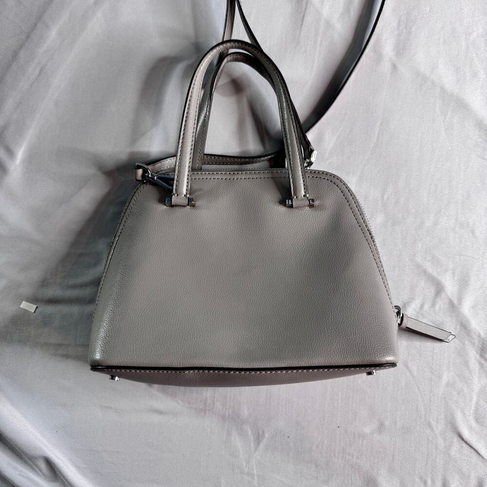 Kate Spade New York Gray Dome Satchel Crossbody Bag Pebbled Leather Purse - Picture 5 of 10